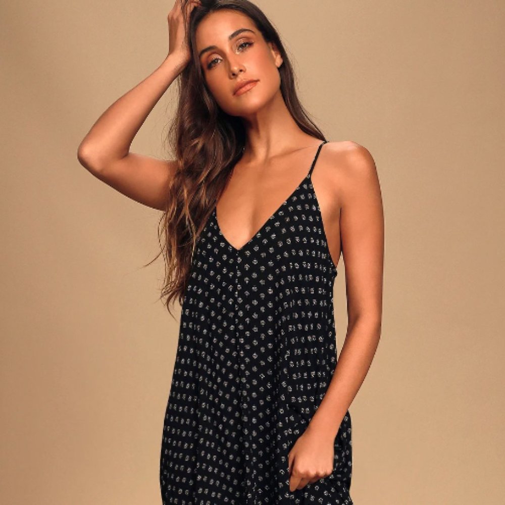 Lulus Yours Tule Black Floral Print Maxi Dress